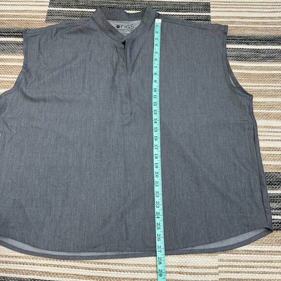 FIGS Women's Rafaela Scrub Top Sleeveless Relaxed Fit Pullover Gray Size 2XL - Picture 12 of 12